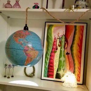 12" DESK WORLD GLOBE HANGING LAMP
